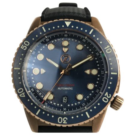  ZELOS [限定] Mako CUSN8 腕時計 ダイバーズウォッチ ラバー ネイビー x ブロンズ x ブラック