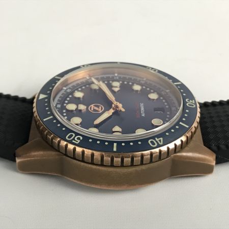  ZELOS [限定] Mako CUSN8 腕時計 ダイバーズウォッチ ラバー ネイビー x ブロンズ x ブラック