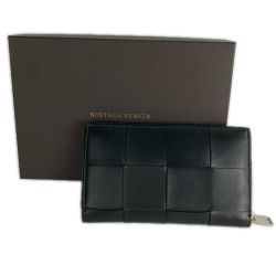 ■■ BOTTEGA VENETA ボッテガヴェネタ 長財布 カセットジップアラウンドウォレット ラウンドファスナー財布 ブラック Bランク
