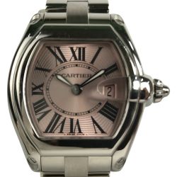 ■■ Cartier カルティエ 腕時計 ロードスター SM W62017V3 2675 ピンク x シルバー ベルト2本・コマ付属 Bランク