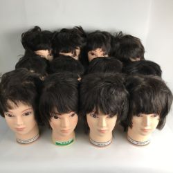 ■■  標準仕様適合モデルウィッグ まとめ12個 美容師実技試験用 株式会社三矢等 カットウィッグ① Dランク