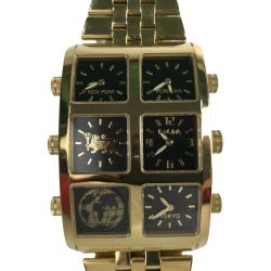 ■■ ICELink アイスリンク 腕時計 ジェネレーション D509.149S ゴールド x ブラック 箱・コマ付 Bランク