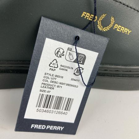  FRED PERRY フレッドペリ レザースニーカー B71 LEATHER 26cm B5310-U77 ナイトグリーン 未使用