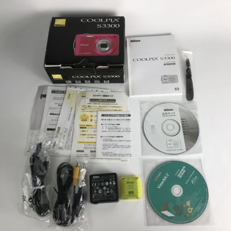  Nikon ニコン コンパクトデジタルカメラ COOLPIX S3300 S3300 ピンク 動作品 付属品完備