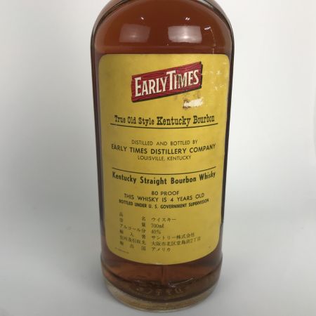  EARLY TIMES アーリータイムズ ウィスキー特級 バーボン 4年 古酒 700ml 40％  未開栓