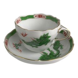 ■■ Meissen マイセン カップ&ソーサー マイセン シノワズリ緑龍 ドラゴン グリーン 333310/93 Bランク