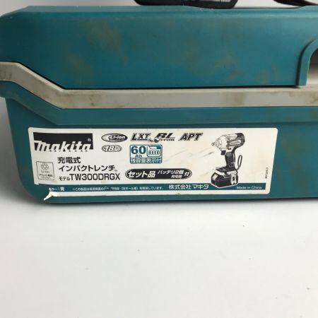  MAKITA マキタ コードレスインパクトレンチ 充電式 動作品 TW3000DRGX ブルー 充電器・充電池1個・ケース付 