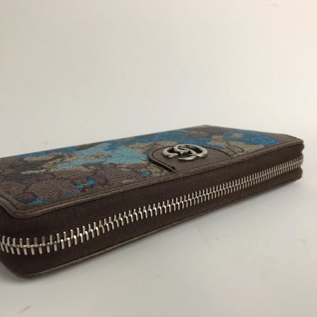  GUCCI グッチ 長財布 ジップアラウンドウォレット GGスプリームキャンバス カモフラ柄 834694 ブルー×ベージュ