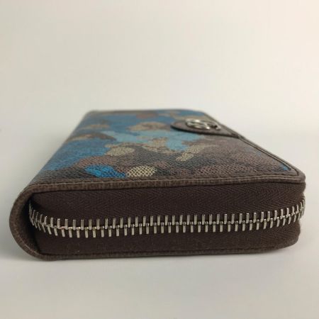  GUCCI グッチ 長財布 ジップアラウンドウォレット GGスプリームキャンバス カモフラ柄 834694 ブルー×ベージュ