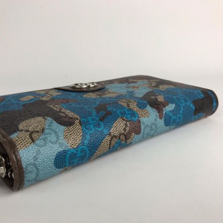  GUCCI グッチ 長財布 ジップアラウンドウォレット GGスプリームキャンバス カモフラ柄 834694 ブルー×ベージュ