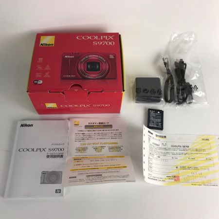  Nikon ニコン コンパクトデジタルカメラ本体 COOLPIX S9700 ヴェルヴェットレッド 取説・充電器等付属品完備