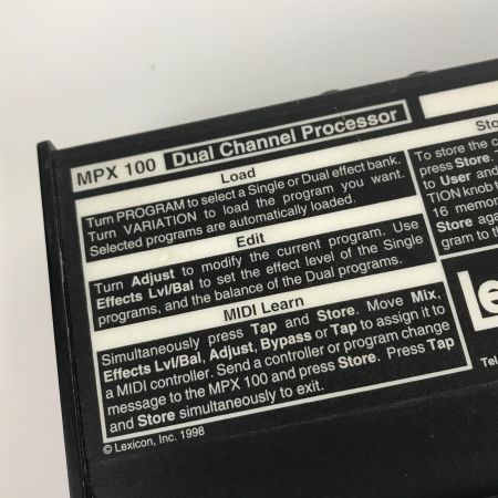 LEXICON(レキシコン) デュアルチャンネルプロセッサー エフェクター MPX100