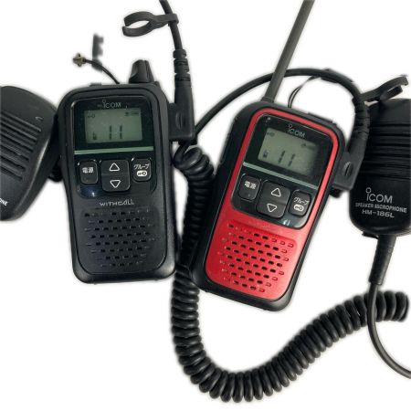  icom トランシーバー2台 WITHCALL スピーカーマイク(HM-186L)付き IC-4110 レッド x ブラック 動作品