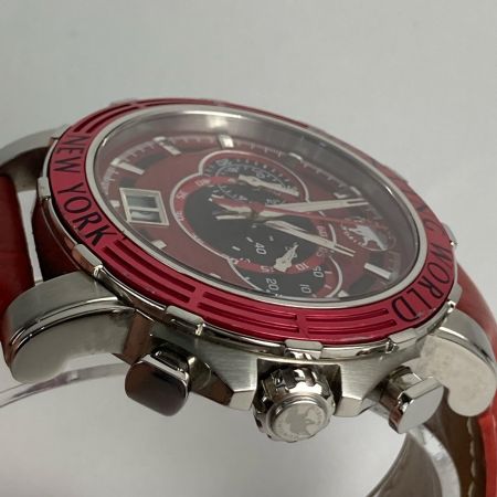  HUNTING WORLD ハンティングワールド 腕時計 クロノグラフ クォーツ HW-913 レッド 稼働品