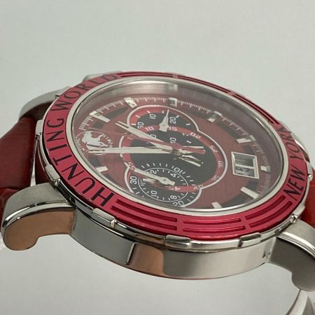  HUNTING WORLD ハンティングワールド 腕時計 クロノグラフ クォーツ HW-913 レッド 稼働品