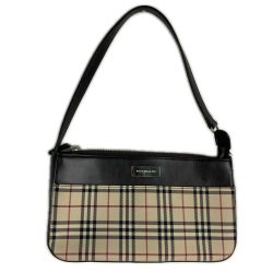 ■■ BURBERRY バーバリー ノバチェック柄 ワンショルダーバッグ  ハンドバッグ ブラウン Bランク
