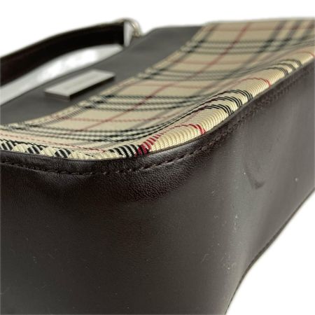  BURBERRY バーバリー ノバチェック柄 ワンショルダーバッグ  ハンドバッグ ブラウン