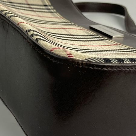  BURBERRY バーバリー ノバチェック柄 ワンショルダーバッグ  ハンドバッグ ブラウン