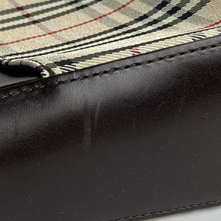  BURBERRY バーバリー ノバチェック柄 ワンショルダーバッグ  ハンドバッグ ブラウン