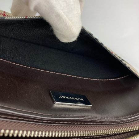  BURBERRY バーバリー ノバチェック柄 ワンショルダーバッグ  ハンドバッグ ブラウン