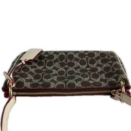  COACH コーチ ワンショルダーバッグ シグネチャー 34546 ダークブラウン ショルダーストラップ欠品
