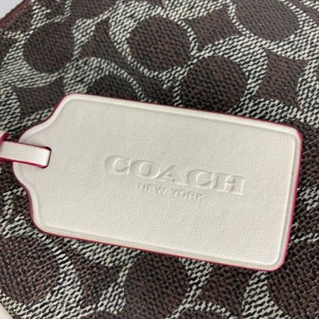  COACH コーチ ワンショルダーバッグ シグネチャー 34546 ダークブラウン ショルダーストラップ欠品