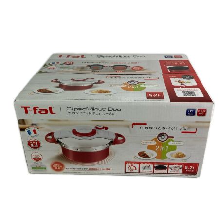 T-fal ティファール クリプソ ミニット デュオ ルージュ 5.2L(３～５人用) 圧力鍋 P4705132 未開封