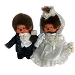 モンチッチ 30周年記念 ウェディングドールセット 新郎新婦ペア 箱なし Bランク