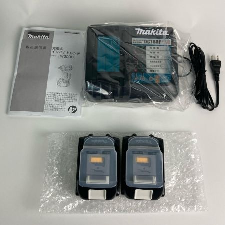 MAKITA マキタ インパクトレンチ 18v 6.0Ah 充電器・バッテリー２個付 TW300DRGX ブルー