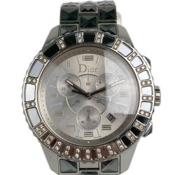 Christian Dior クリスチャンディオール 腕時計 クロノグラフ ステンレススチール ダイヤベゼル CD114313 Bランク