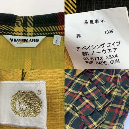  A BATHING APE アベイシングエイプ  チェック フィールドジャケット SIZE L 
