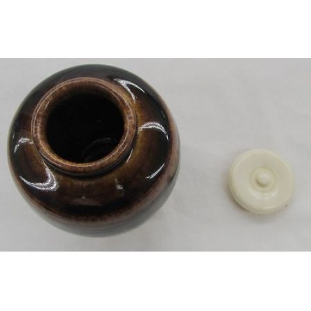   茶道具 茶入れ 妙喜庵 武田士延 瀬戸釉 仕覆2つ箱付き 現状品