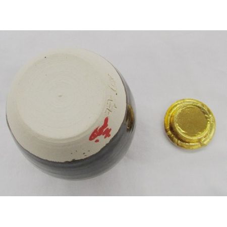   茶道具 茶入れ 妙喜庵 武田士延 瀬戸釉 仕覆2つ箱付き 現状品