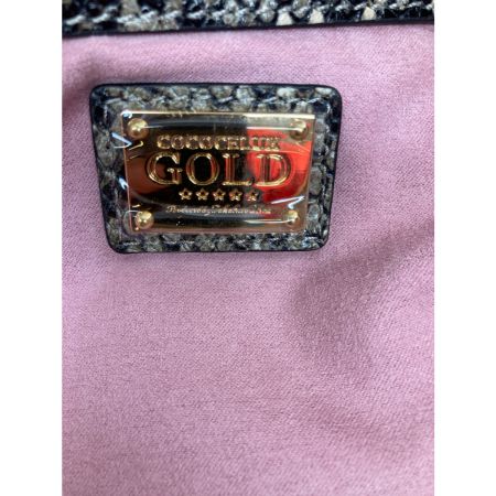  COCOCELUX GOLD ハンドバッグ ポーチ付　オーバル2WAY ライトグレー×エンジ