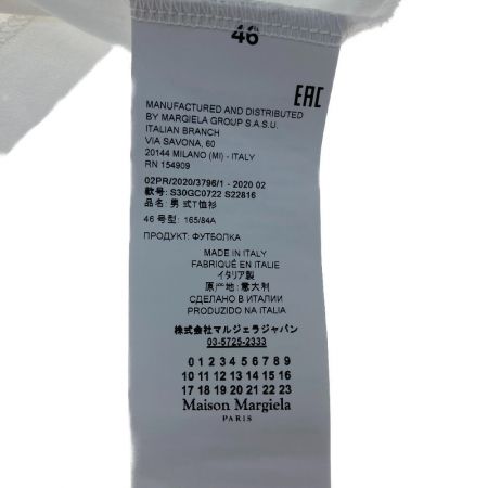  Maison Margiela マルタンマルジェラ 半袖Tシャツ SIZE 46 メンズ 無地 S30GC0722 S22816 ホワイト
