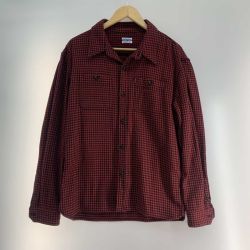 ●● The Flat Head フラッドヘッド  ヘビーネルシャツ SIZE XL レッド Bランク
