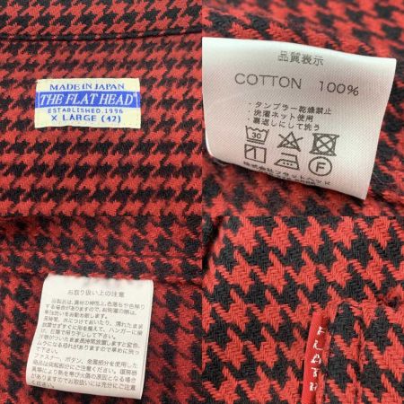  The Flat Head フラッドヘッド  ヘビーネルシャツ SIZE XL レッド