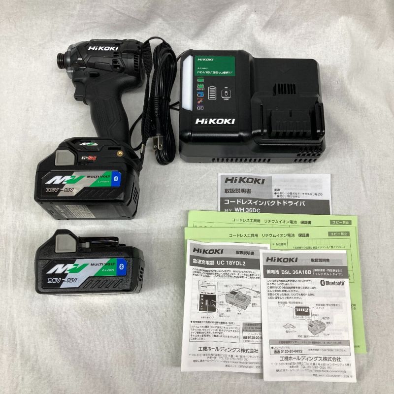 中古】 HiKOKI ハイコーキ インパクトドライバ WH36DC 2XPBS J7115436 ...