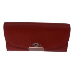 ●● COACH コーチ 長財布  F54009 レッド Bランク