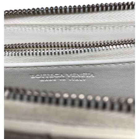  BOTTEGA VENETA ラウンドファスナー財布 マキシイントレチャート 649607 ホワイト