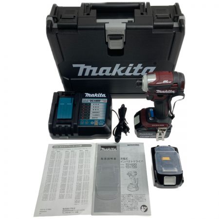  MAKITA マキタ 18v 充電式インパクトドライバ 充電器・充電池2個・ケース付 TD172DGX オーセンティックレッド