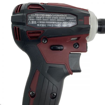  MAKITA マキタ 18v 充電式インパクトドライバ 充電器・充電池2個・ケース付 TD172DGX オーセンティックレッド