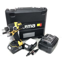 ДД TAJIMA タジマ インパクトドライバ 充電器・充電池2個・ケース付 コードレス式 18v 太軸インパクト PT-F300A 6ASET イエロー Aランク
