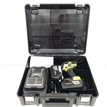 ДД TAJIMA タジマ インパクトドライバ 充電器・充電池2個・ケース付 コードレス式 18v 太軸インパクト PT-F300A 6ASET イエロー