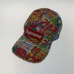 ●● Supreme シュプリーム 帽子 レッド スペシャルオファーキャンプキャップ チラシ柄 レッド Bランク