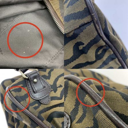  FENDI フェンディ ハンドバッグ キャンバス ゼブラ柄 ロゴチャーム付