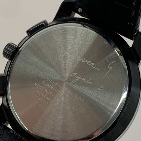  agnes b アニエスベー 腕時計 レザー ブラック VD53-KZE0