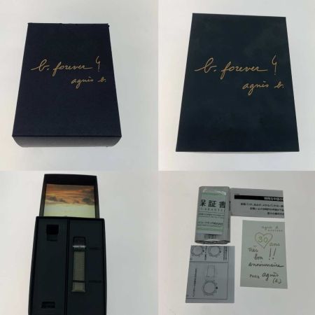  agnes b アニエスベー 腕時計 レザー ブラック VD53-KZE0