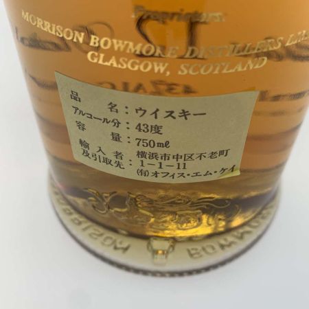   蒸留酒類 ウィスキー 750ml 箱付 BOWMORE ボウモア 12年 ISLAY カモメラベル 未開栓
