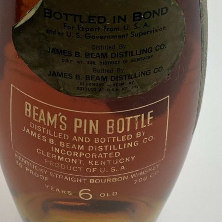   蒸留酒類 ウィスキー 700ml BEAM'S PIN BOTTLE 6年 未開栓